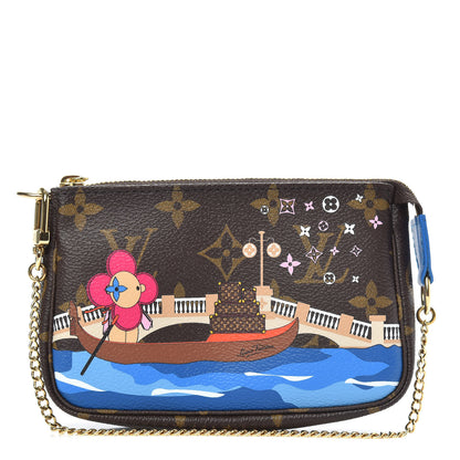 Louis Vuitton Monogram 2019 Christmas Animation Mini Venice Pochette Accessories Blue 1 of 9