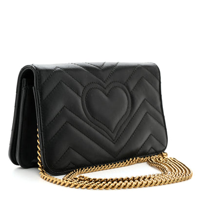 Gucci Calfskin Matelasse GG Marmont Mini Bag Black 2 of 13