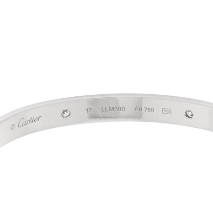 Cartier 18K White Gold 4 Diamond LOVE Bracelet 3 of 8
