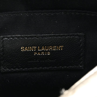 Saint Laurent Metallic Calfskin Matelasse Monogram Lou Belt Bag Platino 6 of 13