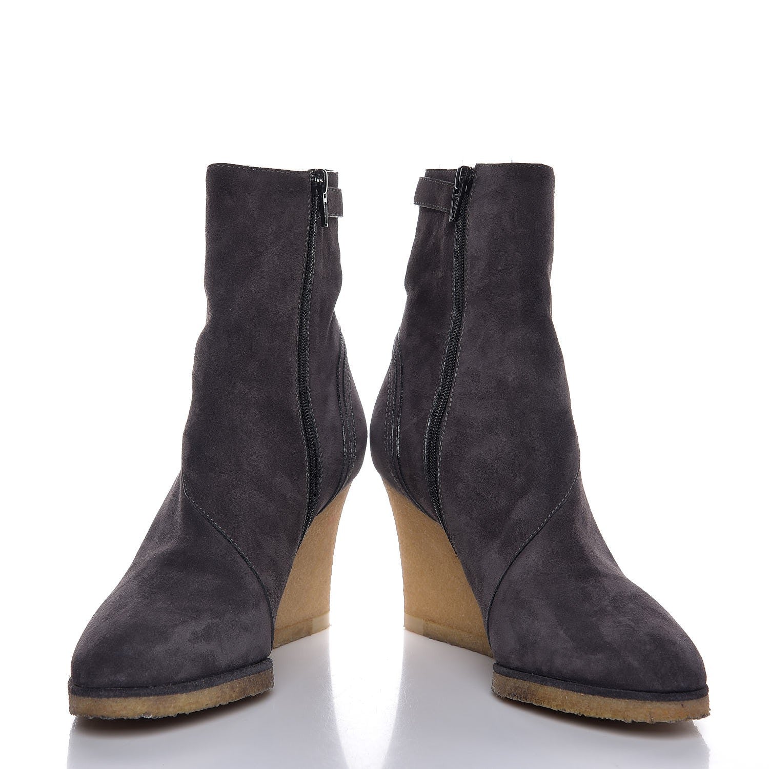 Chloe Suede Wedge Ankle Boots 40.5 Grey 5 of 9