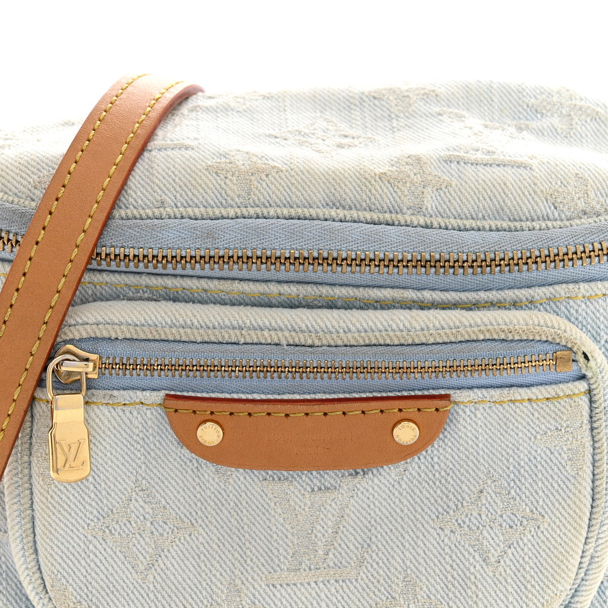Louis Vuitton Monogram Denim Mini Bumbag Sky Blue 7 of 12