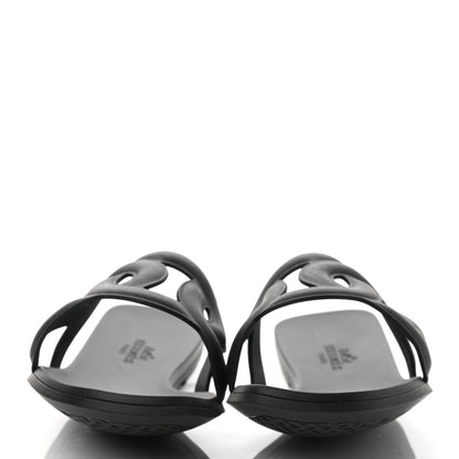 Hermes Rubber Aloha Sandals 36 Black 2 of 8