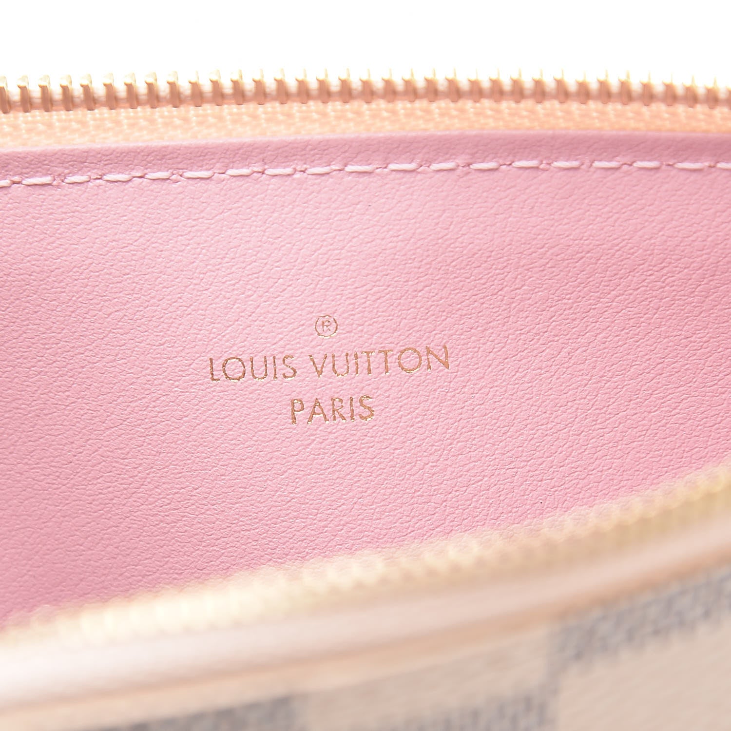 Louis Vuitton Damier Azur Felicie Chain Wallet Zippered Insert Rose Ballerine 6 of 6