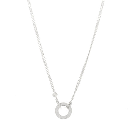 Cartier 18K White Gold 2 Diamond LOVE Necklace 1 of 5