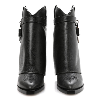 Givenchy Aged Calfskin Cowboy Shark Lock Ankle 37 Black 3 of 8