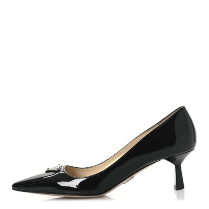 Prada Spazzolato Triangle Pointed Toe Pumps 35 Black 1 of 13