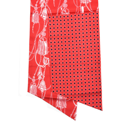 Hermes Silk Passementerie Maxi Twilly Cut Rouge White Marine 2 of 4