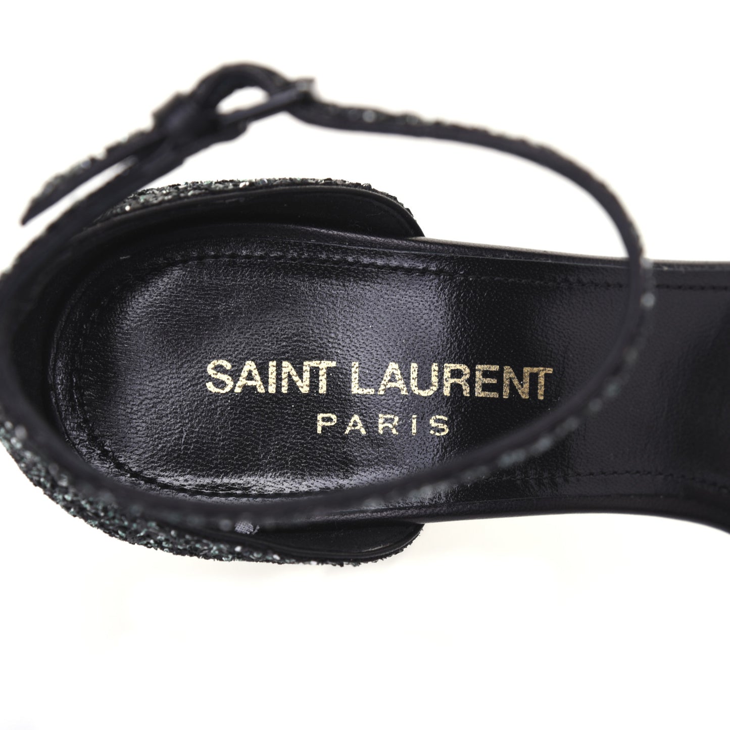 Glitter Amber 105 Ankle Strap Sandals 35.5 Black