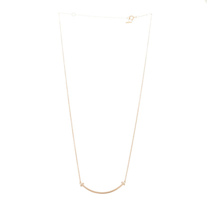 Tiffany 18K Rose Gold Small T Smile Pendant Necklace 3 of 5