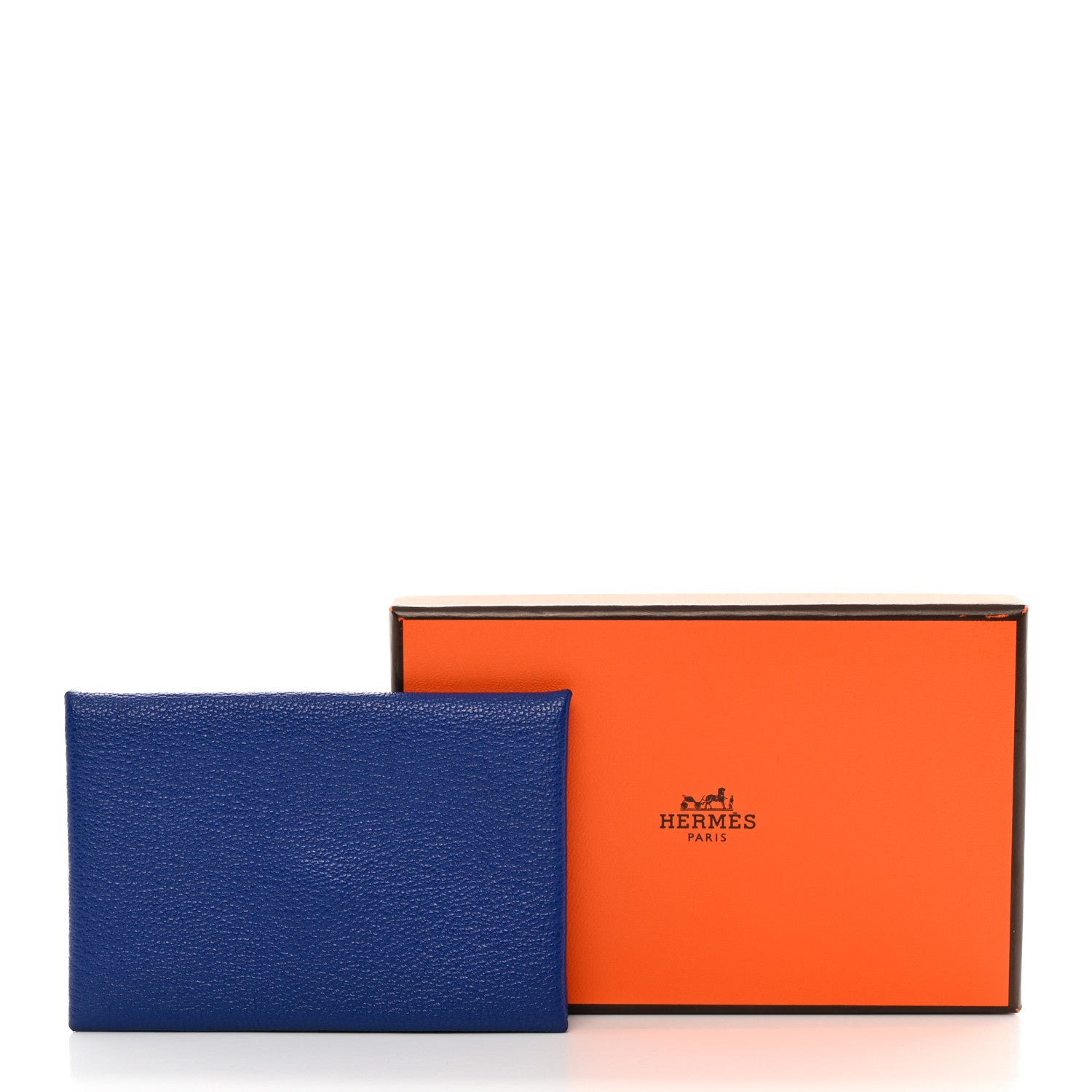 Hermes Chevre Mysore Calvi Card Case Bleu Electrique 9 of 9