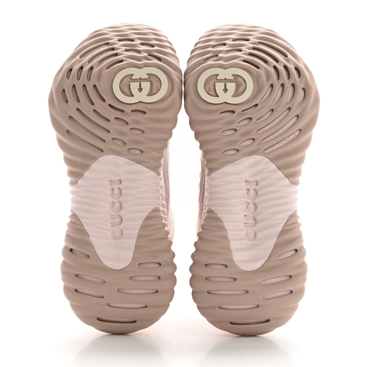 Calfskin Interlocking G Ripple Womens Platform Sneakers 38 Light Pink