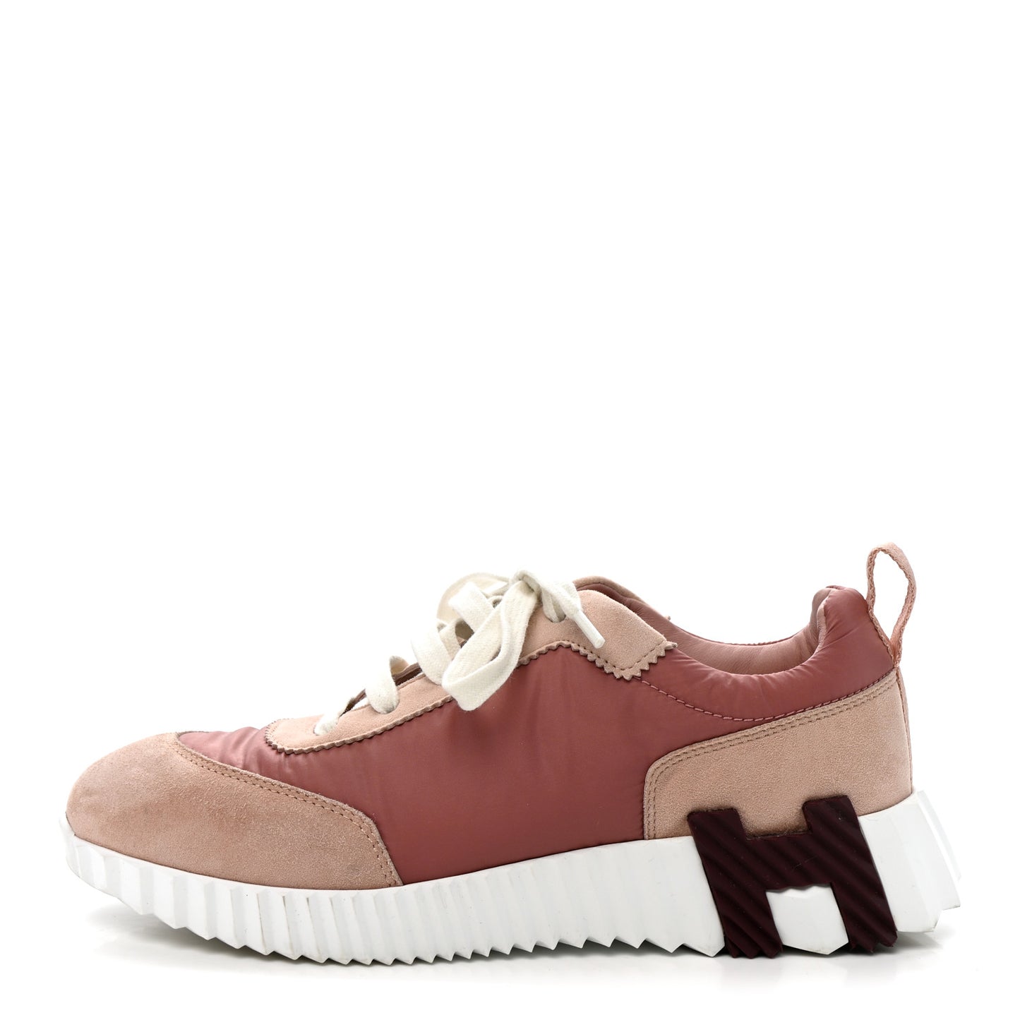 Parachute Fabric Suede Goatskin Bouncing Sneakers  Rose Rose Opaline