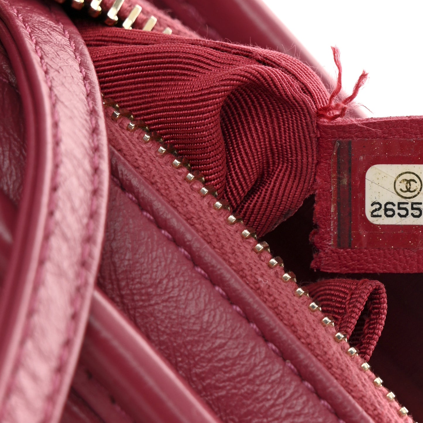 Aged Calfskin Quilted Small Gabrielle Hobo Fuchsia