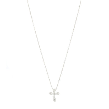 Tiffany Sterling Silver 12mm Elsa Peretti Cross Pendant Necklace 1 of 4