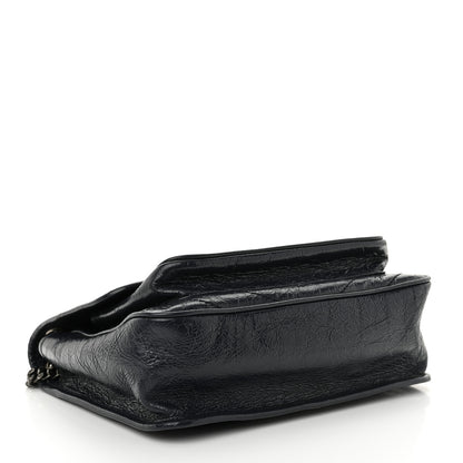 Saint Laurent Crinkled Calfskin Matelasse Monogram Medium Niki Chain Satchel Deep Marine 4 of 11
