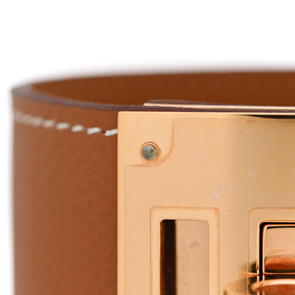 Hermes Epsom Kelly Dog Bracelet T3 Gold 5 of 8