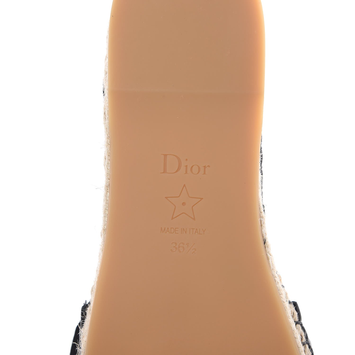 Christian Dior Calfskin Nicely-D Ankle Tie Espadrilles Flats 36.5 Black 6 of 7