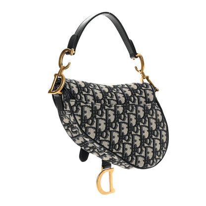 Christian Dior Oblique Mini Saddle Bag Blue 3 of 11