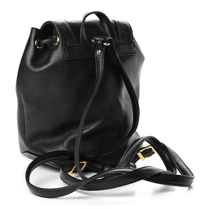 MCM Grained Calfskin Studded Drawstring Backpack Black 2 of 4