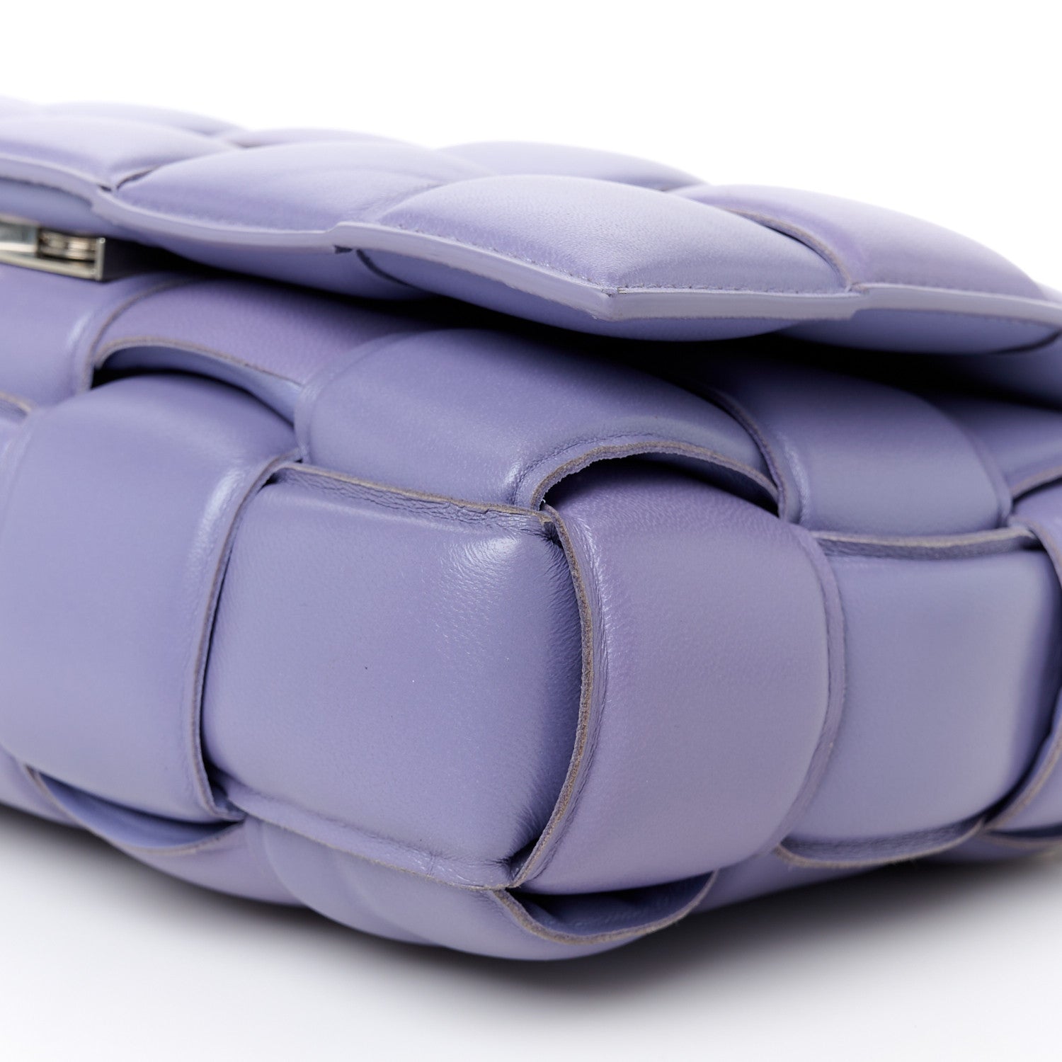 Bottega Veneta Lambskin Maxi Intreccio Padded Chain Cassette Crossbody Bag Lavender 11 of 11