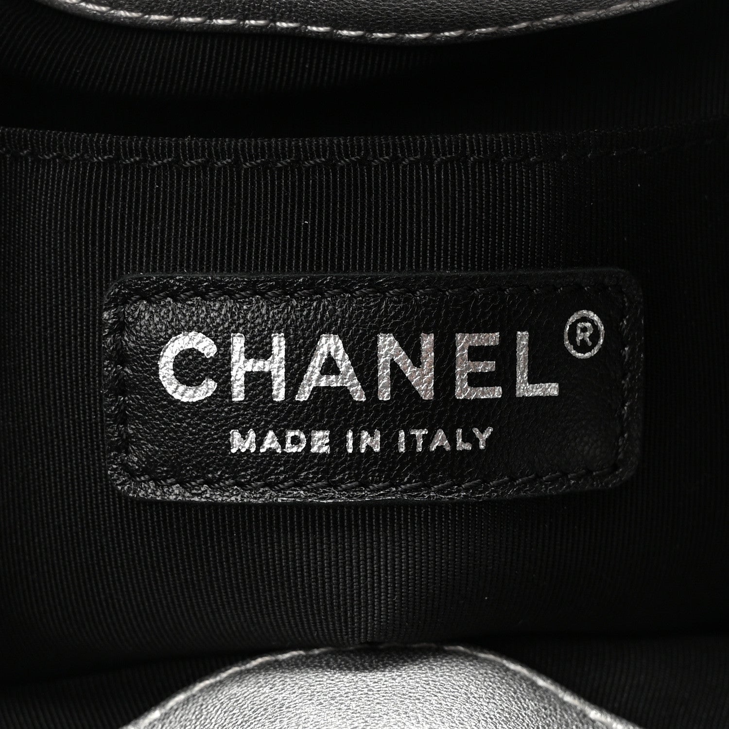 Chanel Metallic Lambskin Studded Chevron Quilted Small Stud Wars Drawstring Bag Silver 6 of 10