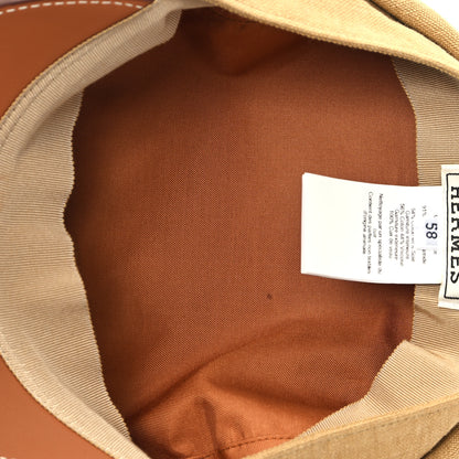 Hermes Linen Swift Vauban Medor Cap 58 Beige Safari Gold 7 of 8