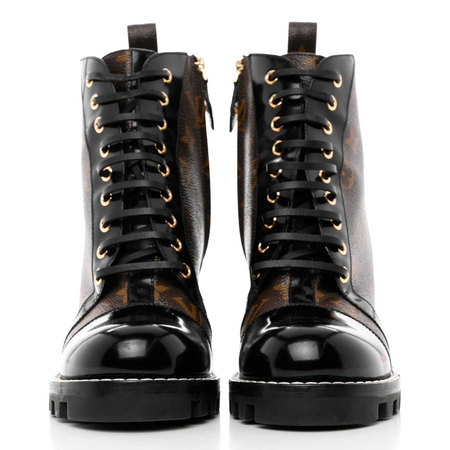 Patent Calfskin Monogram Star Trail Ankle Boots 39.5 Black