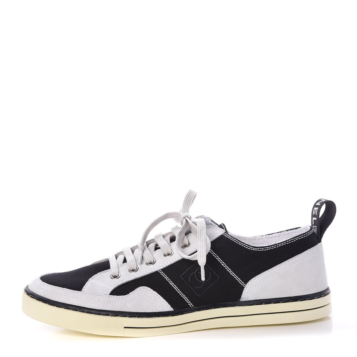Canvas Suede Womens Lace Up Sneakers 41 White Black