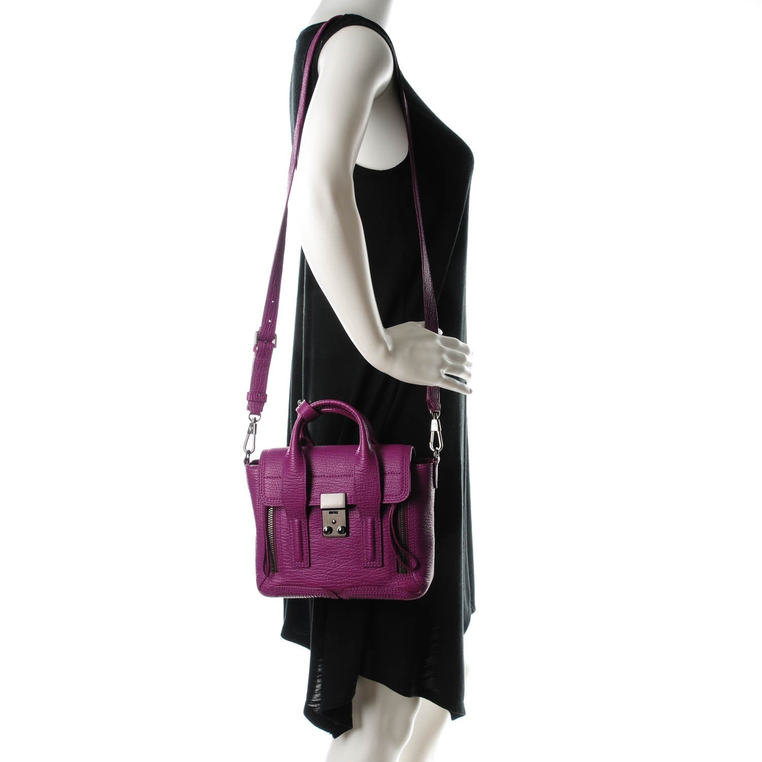 3.1 Phillip Lim 3.1 Textured Calfskin Mini Pashli Satchel Orchid 2 of 7