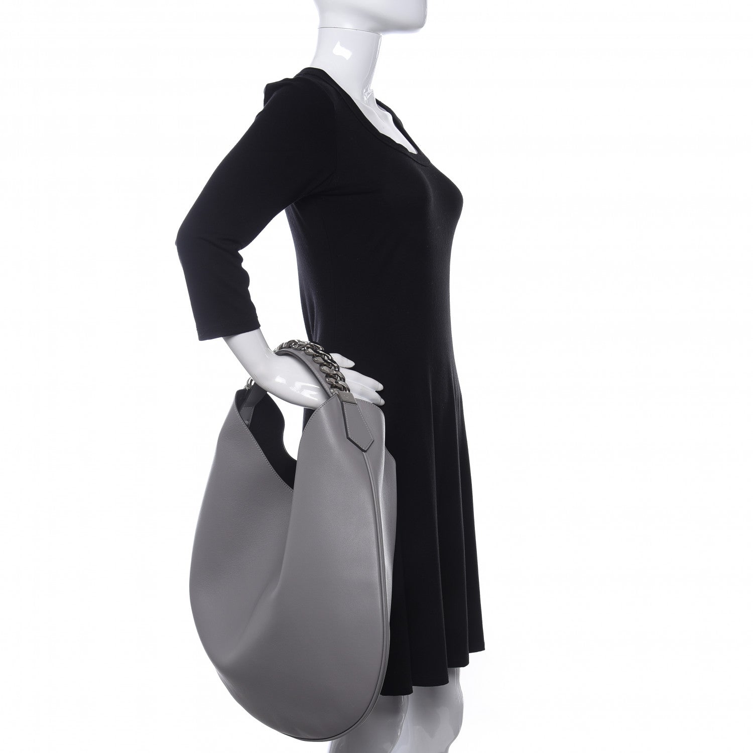 Givenchy Calfskin Medium Infinity Hobo Bag Pearl Grey 2 of 9