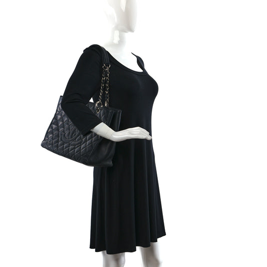 Caviar Quilted Grand Shopping Tote GST Black