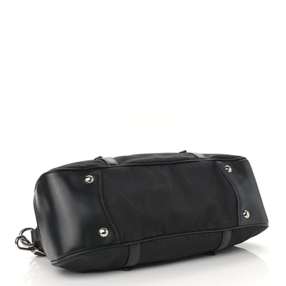 Prada Nylon Tessuto Soft Calf Tote Black 4 of 10