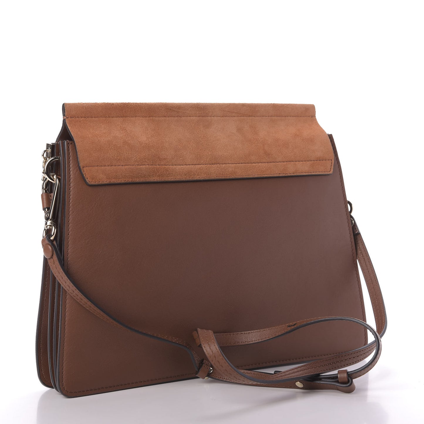Suede Calfskin Medium Faye Shoulder Bag Tobacco