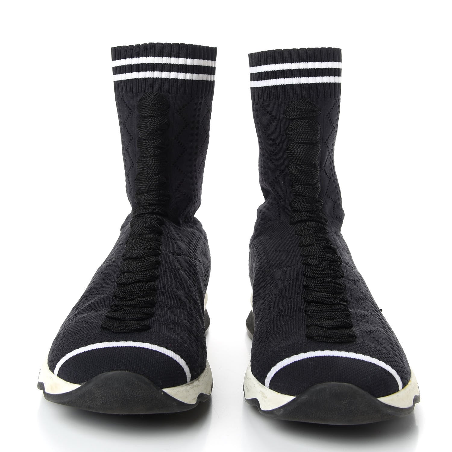 Fendi Stretch Knit Womens Sock Sneakers 37 Black 2 of 9