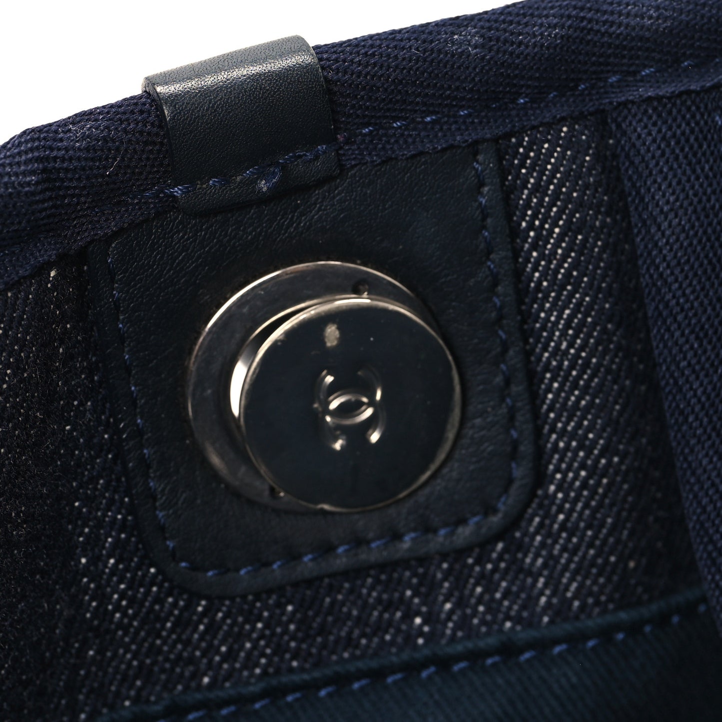 Denim Large Deauville Tote Blue Orange