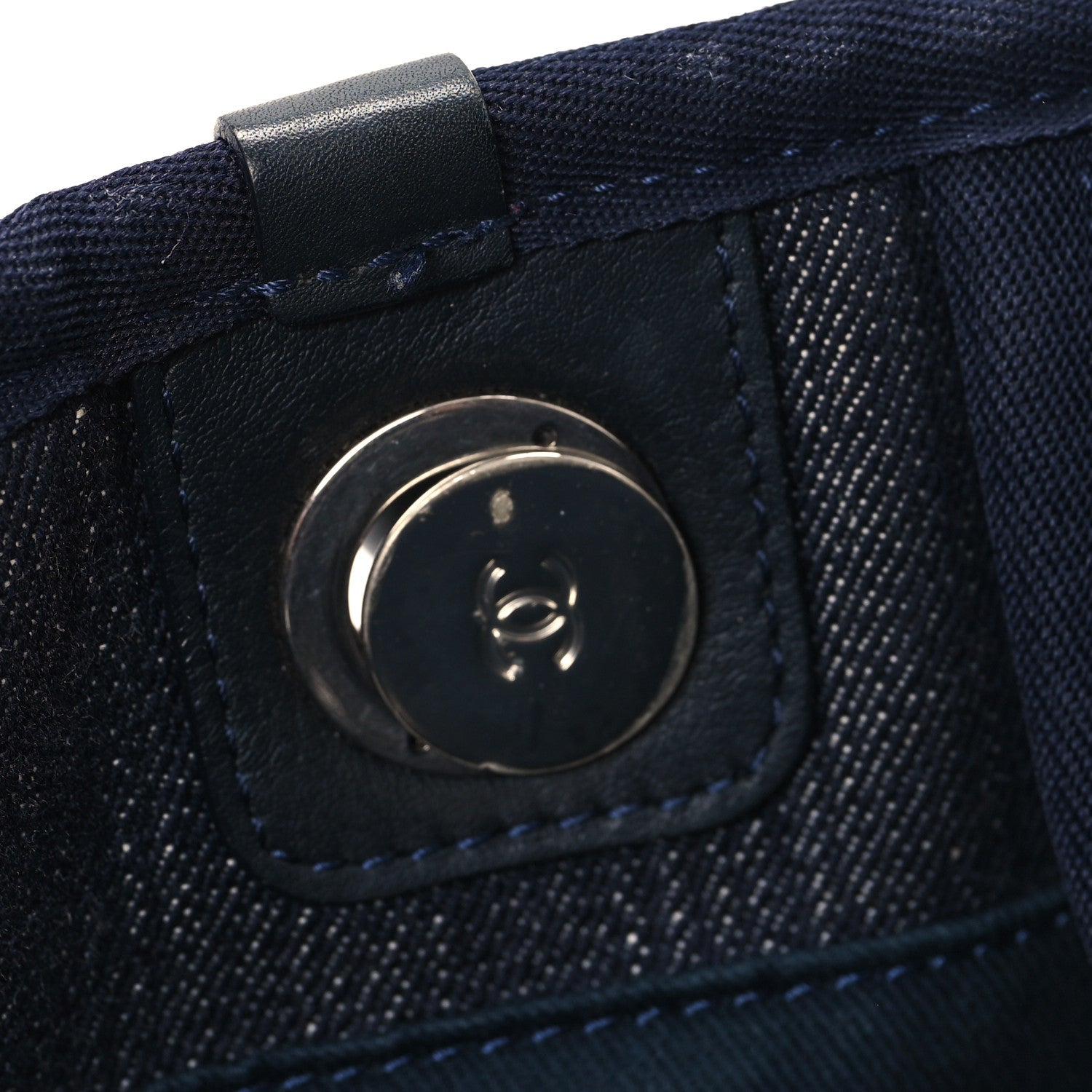 Chanel Denim Large Deauville Tote Blue Orange 11 of 13