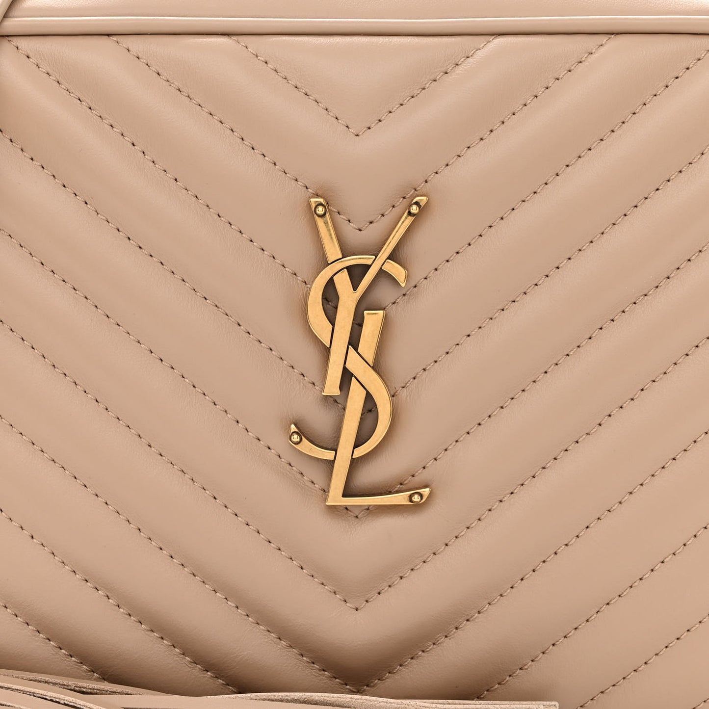 Calfskin Matelasse Monogram Lou Camera Bag Dark Beige