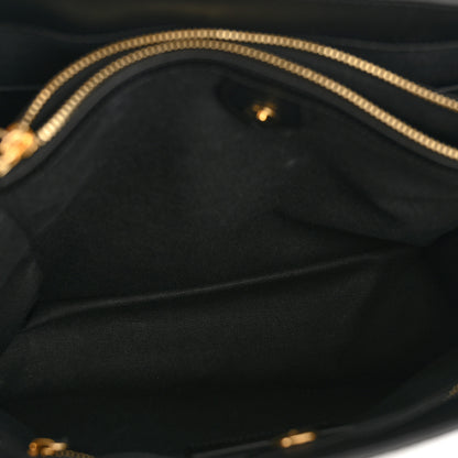 Burberry Grainy Calfskin House Check Medium Banner Tote Black 4 of 14
