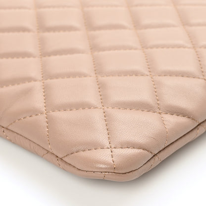 Chanel Lambskin Quilted Large Cosmetic Case Beige 7 of 8