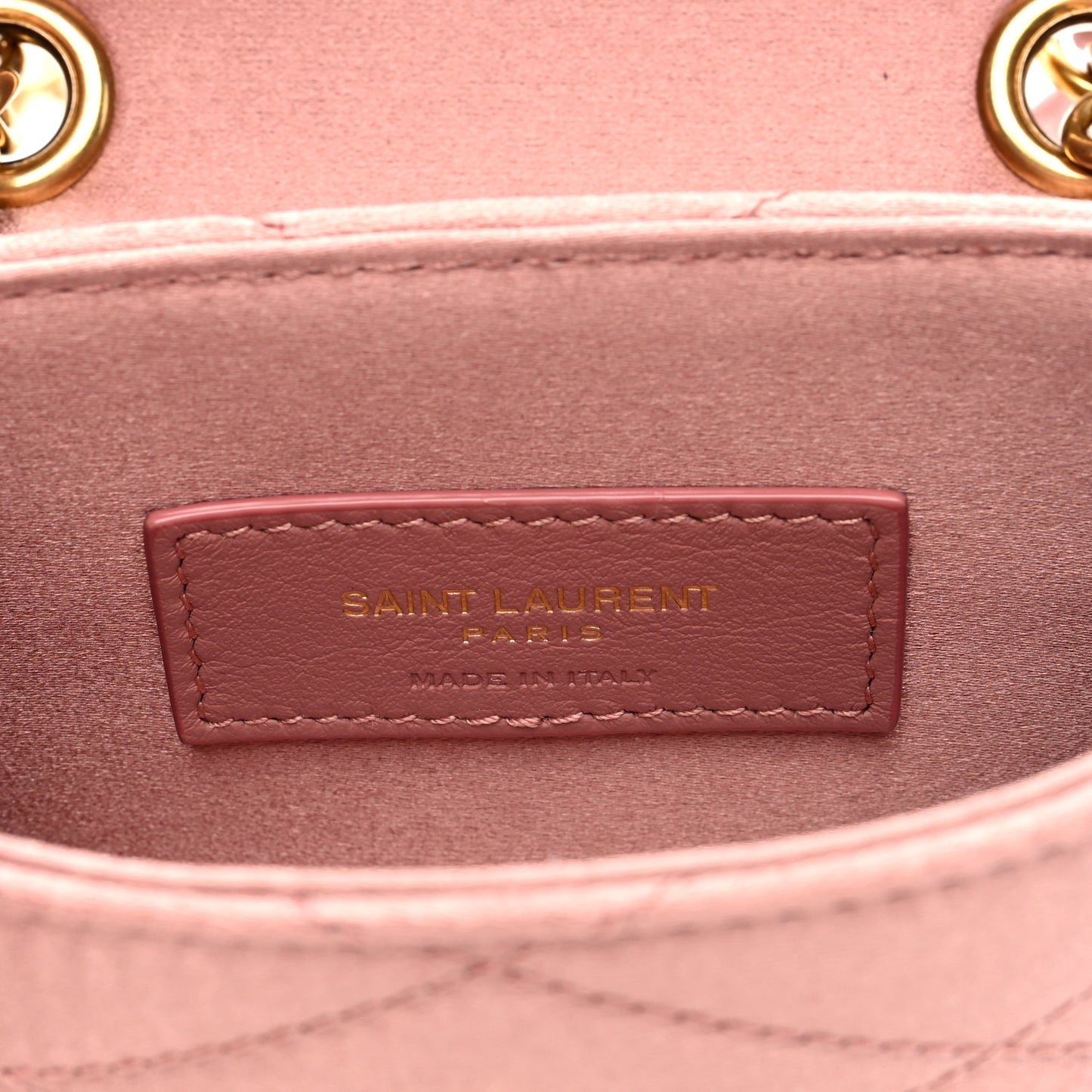 Satin Matelasse Monogram Micro June Box Bag Dragee