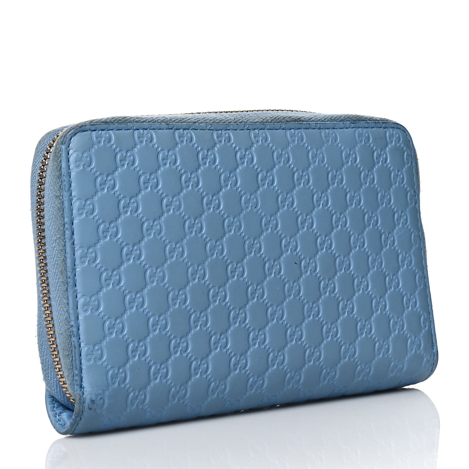 Gucci Soft Microguccissima Zip Around Organizer Wallet Mineral Blue 3 of 18