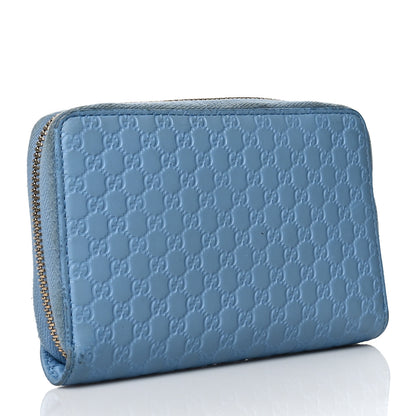 Gucci Soft Microguccissima Zip Around Organizer Wallet Mineral Blue 3 of 18