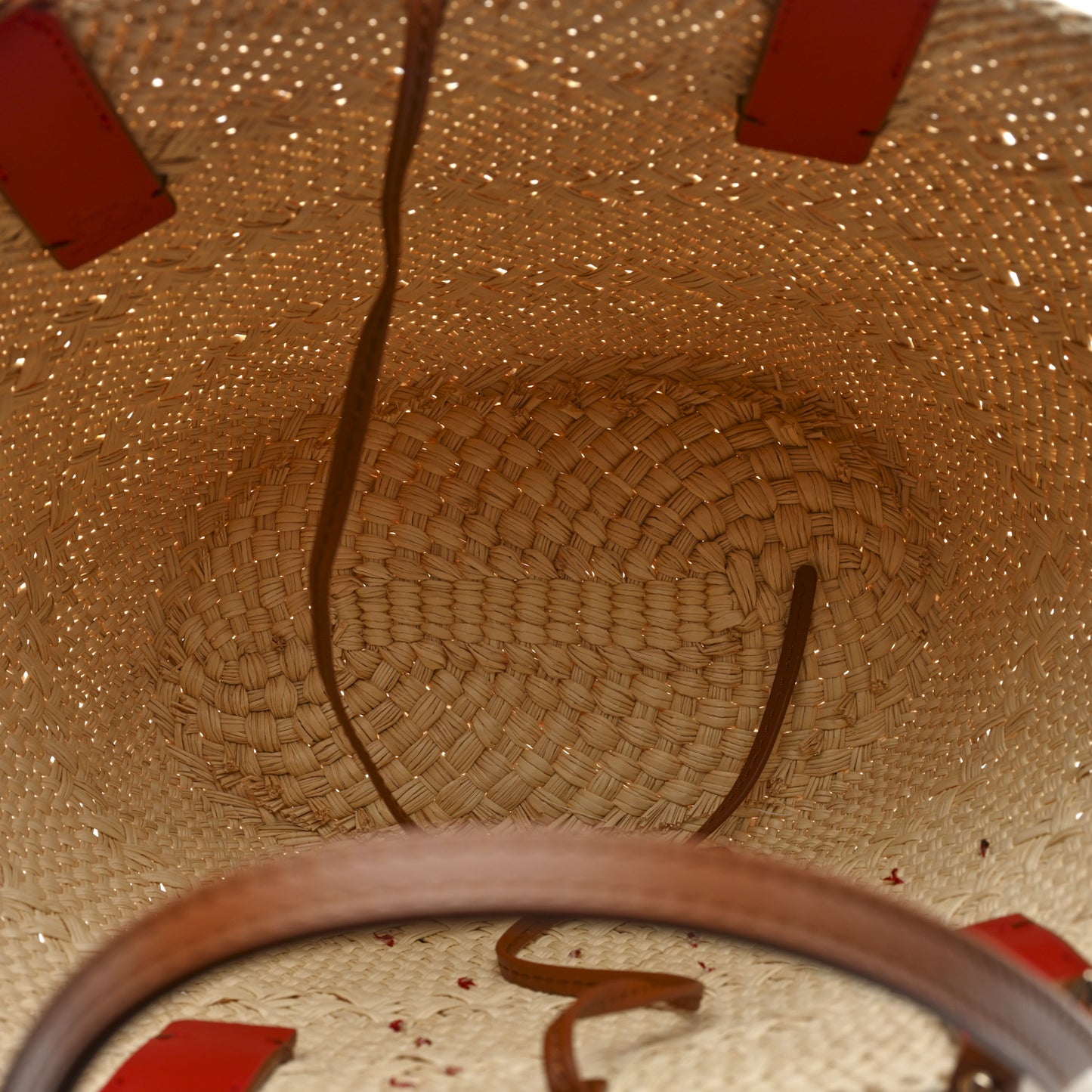Calfskin Raffia Mini Cabata Tote Natural Cuoio