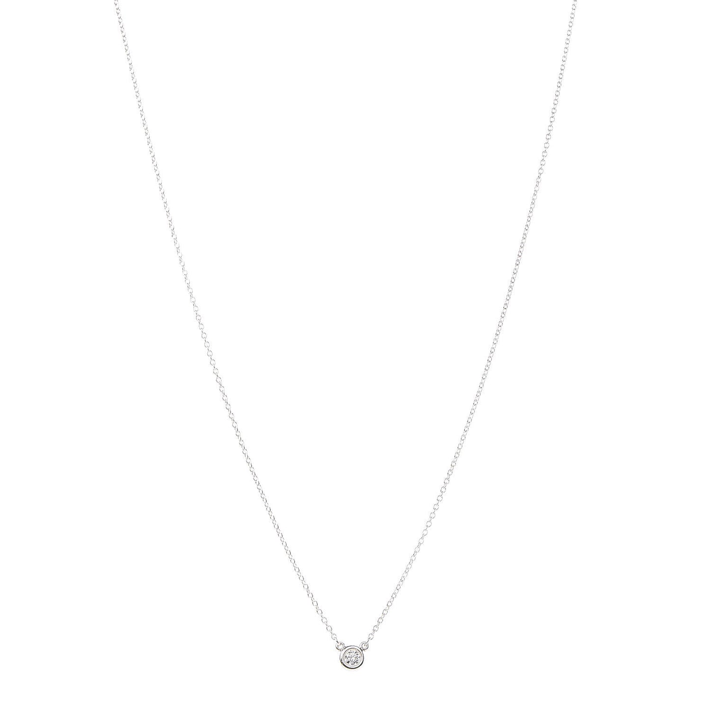 Sterling Silver Diamond .10ct Elsa Peretti Diamonds by the Yard Pendant Necklace
