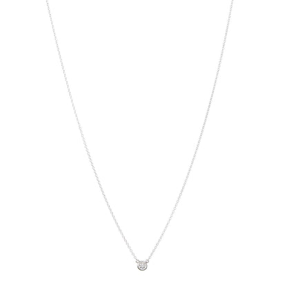 Tiffany Sterling Silver Diamond .10ct Elsa Peretti Diamonds by the Yard Pendant Necklace 1 of 9