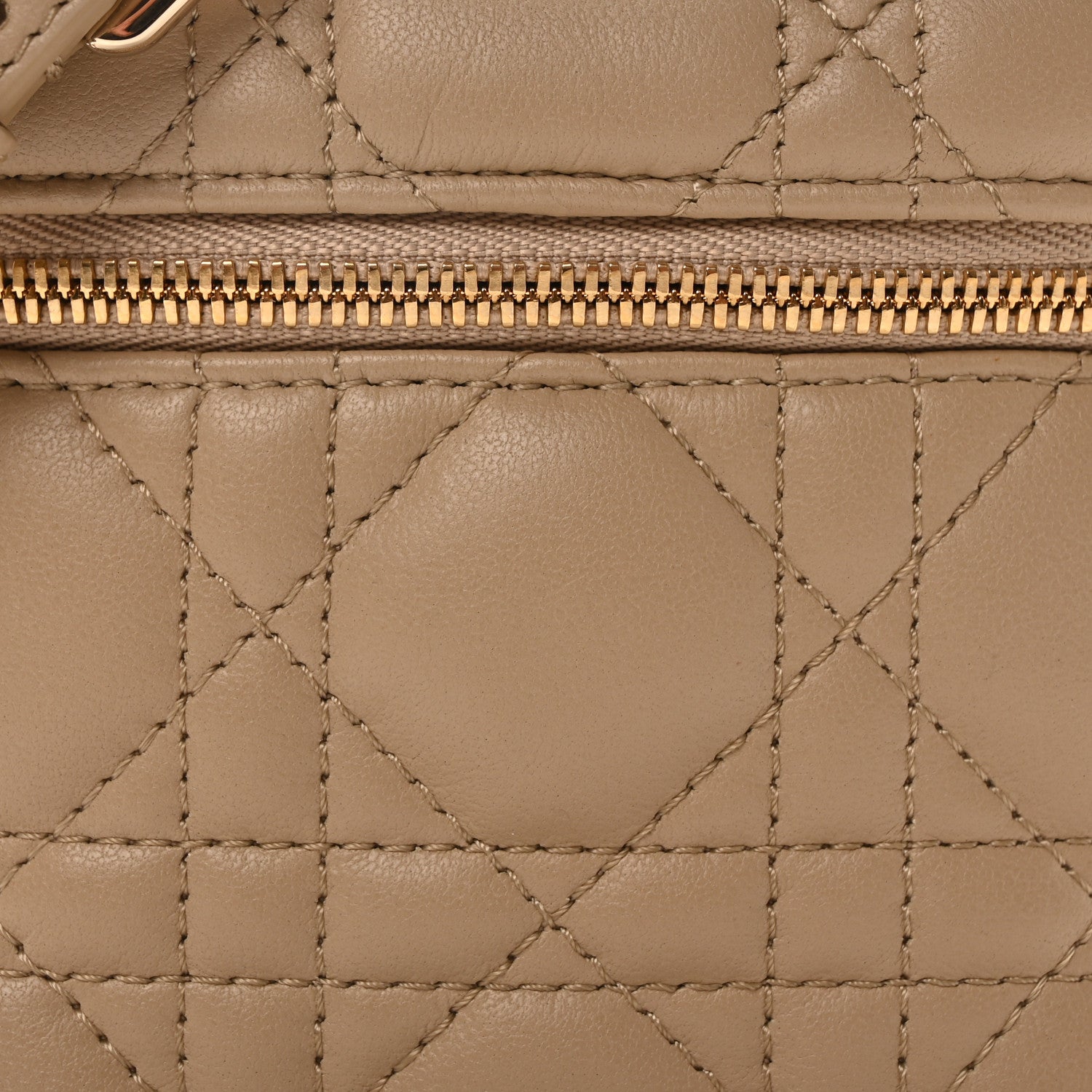 Christian Dior Lambskin Cannage Micro Lady Dior Vanity Case Beige 7 of 9