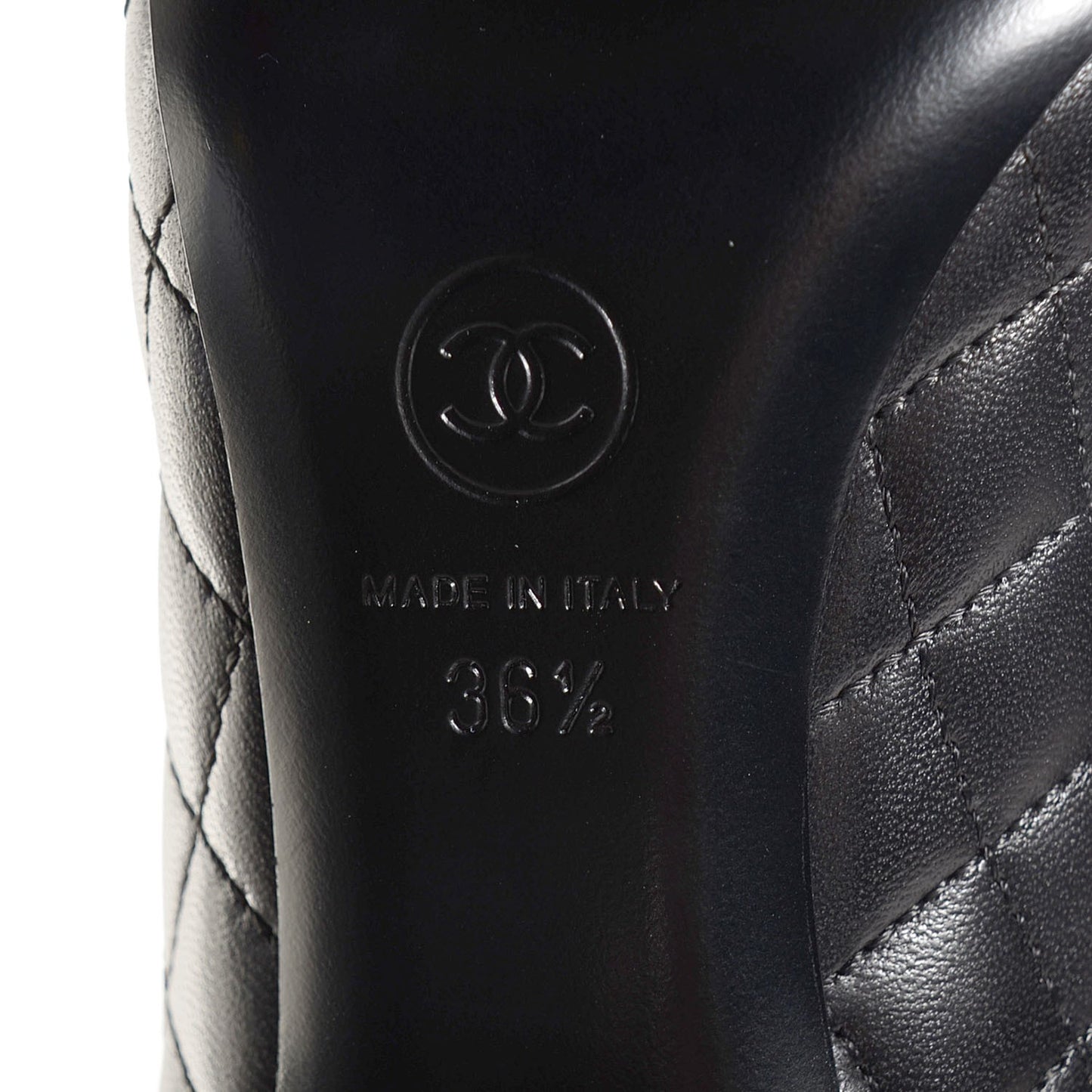 Lambskin Quilted CC Pumps 36.5 Black