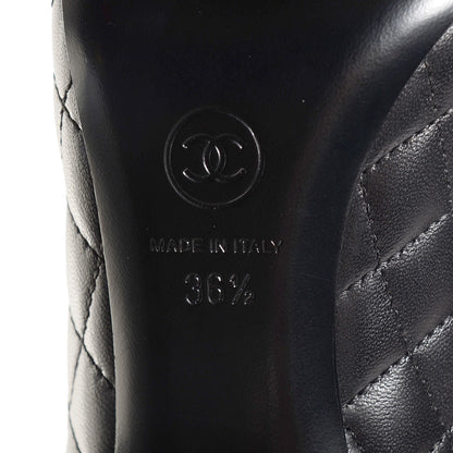 Chanel Lambskin Quilted CC Pumps 36.5 Black 7 of 10
