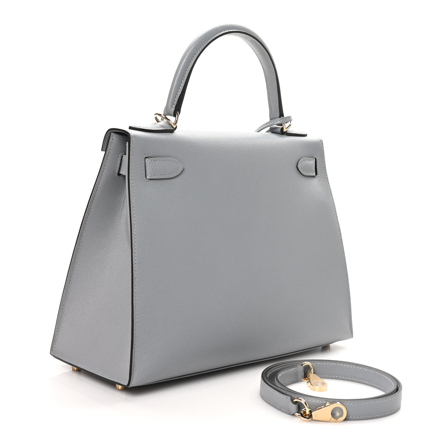 Hermes Madame Calfskin Kelly Sellier 28 Gris Pantin 3 of 11